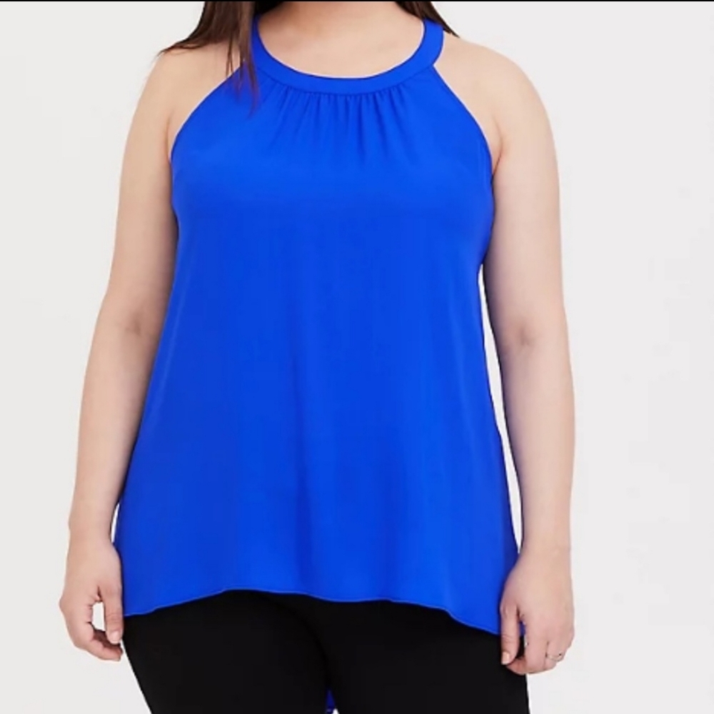 NWT Torrid 00 Royal Blue Top M Goddess Halter